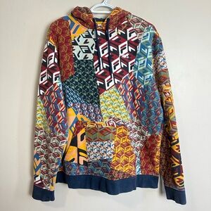 Fila Size L Navy and Yellow Hoodie